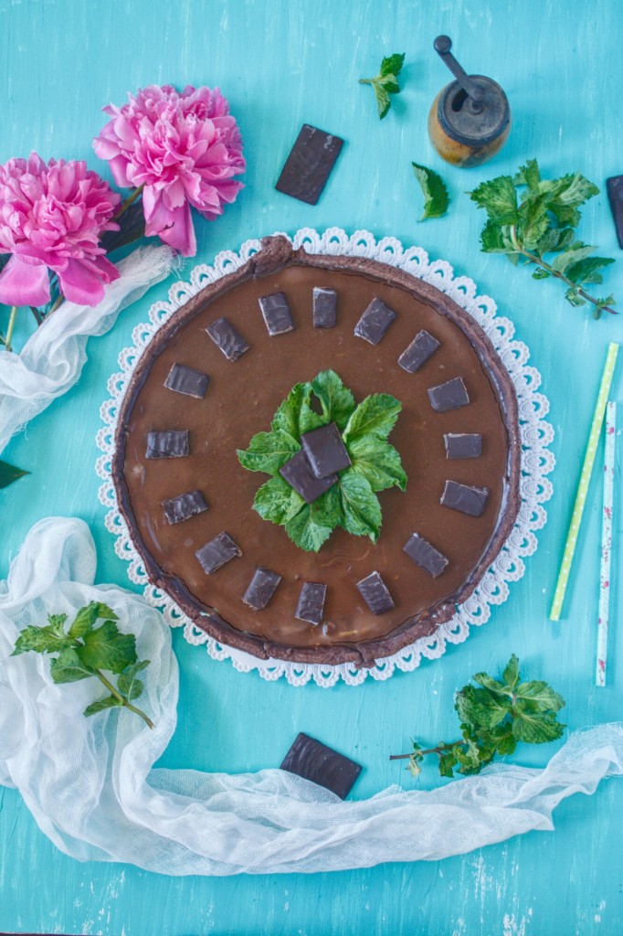 čokoládovo - mätový tart