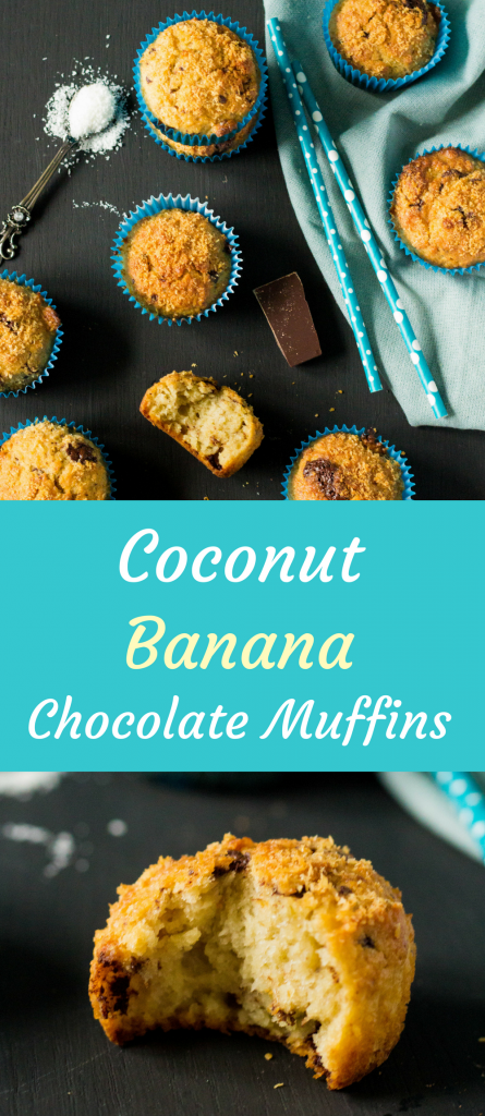 kokosovo - banánové muffiny s čokoládou