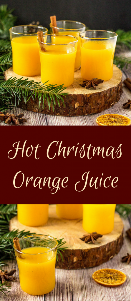 Horúci nealkoholický vianočný pomarančový nápoj