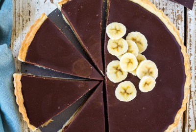 Banánový tart s čokoládou