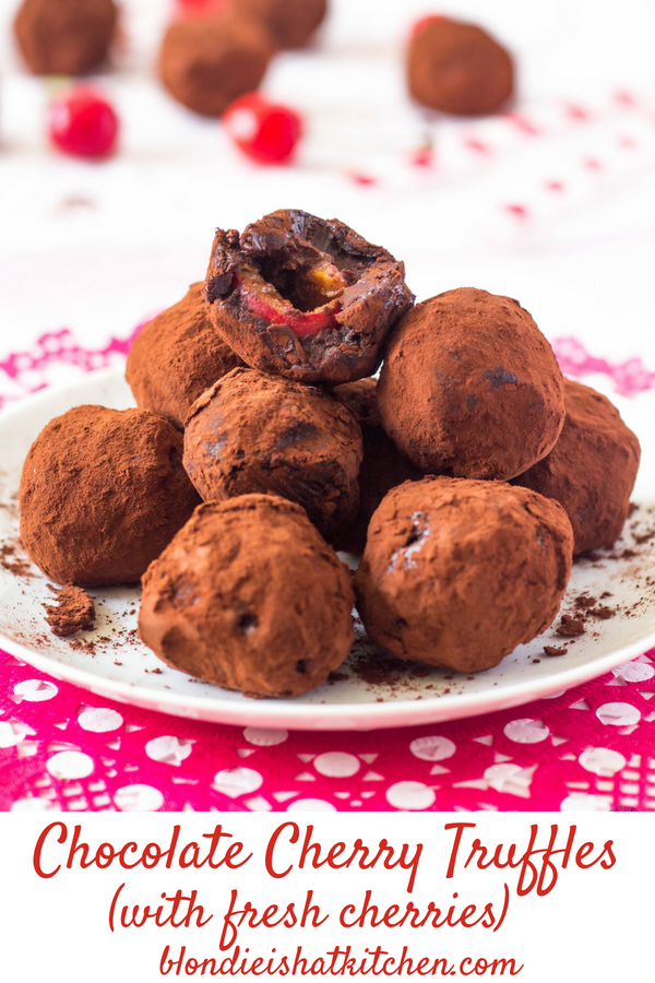 Čokoládovo čerešňové truffles guľky pin