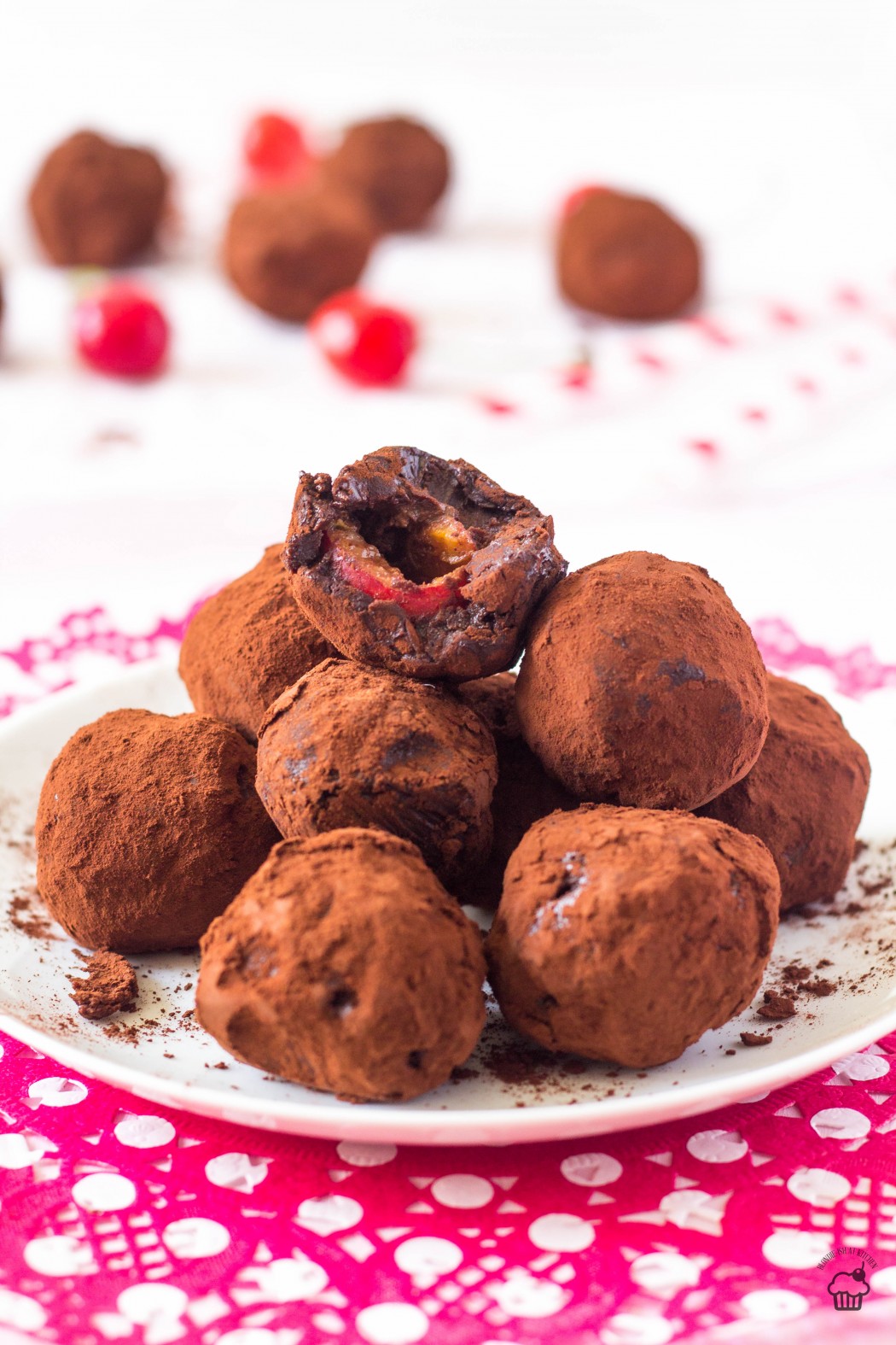čokoládovo čerešňové truffles guľky