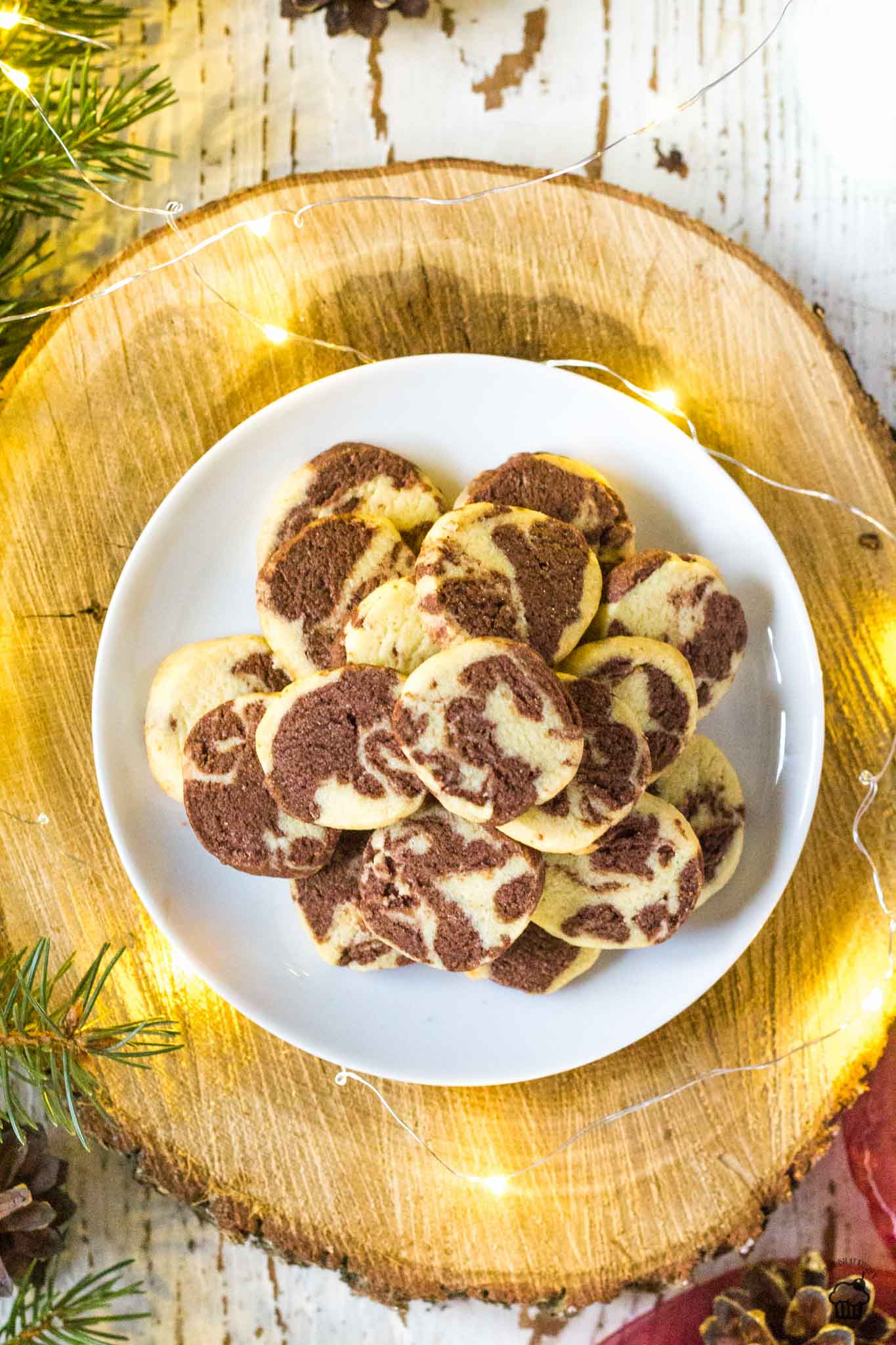 mramorové vanilkovo kakaové sušienky