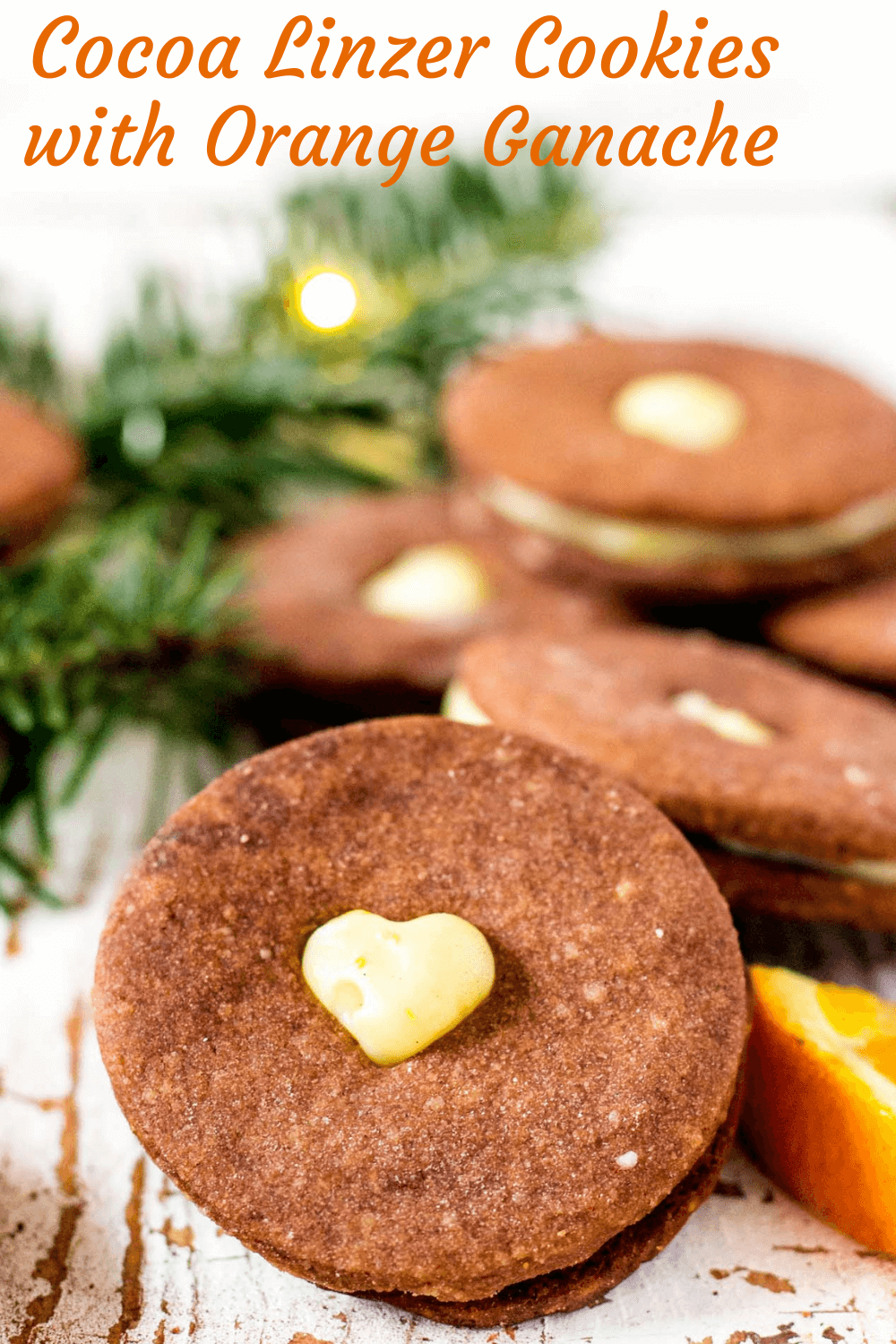 kakaové linecké sušienky s pomarančovou ganache