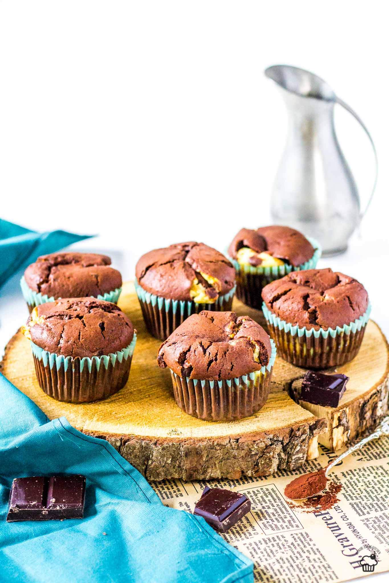 čokoládové cheesecake muffiny 