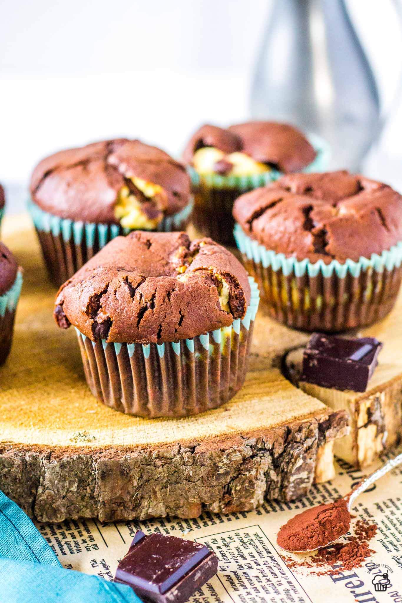 čokoládové cheesecake muffiny 